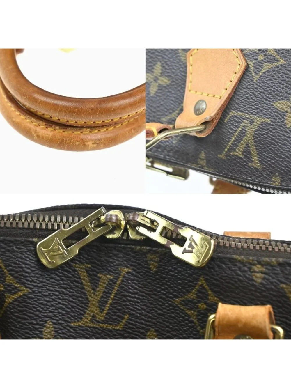 Louis Vuitton Alma Monogram Leather Handbag